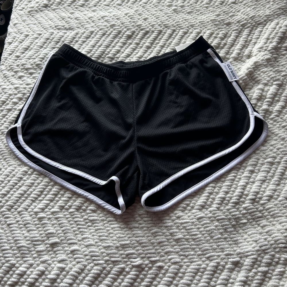 Old Navy Black Athletic Shorts with White Trim